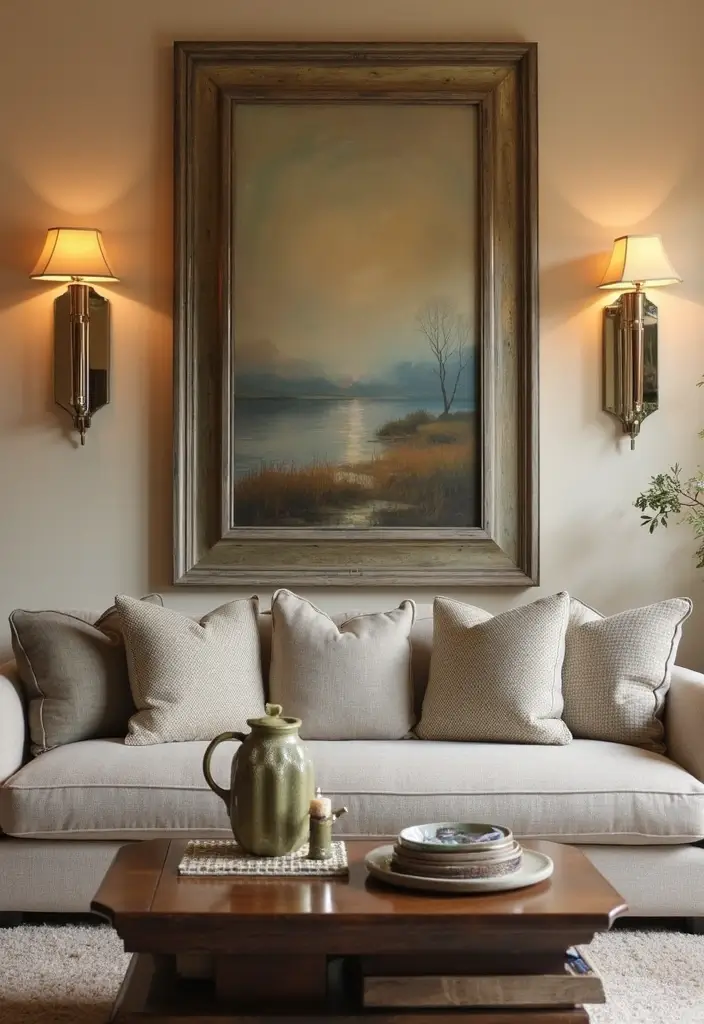 30 Mirror Wall Decor Living Room Ideas for Reflective Beauty - 28. Mirrored Wall Sconces