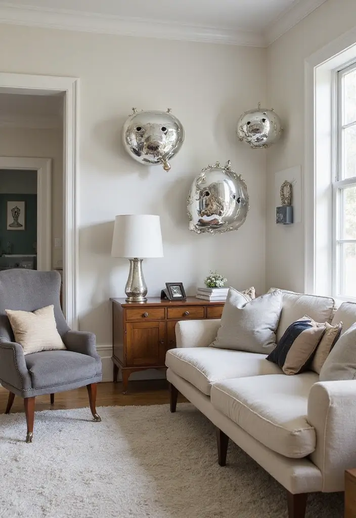 30 Mirror Wall Decor Living Room Ideas for Reflective Beauty - 29. Mirrored Pet Accessories