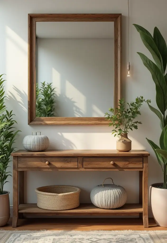 30 Mirror Wall Decor Living Room Ideas for Reflective Beauty - 8. Rustic Wood-Framed Mirrors