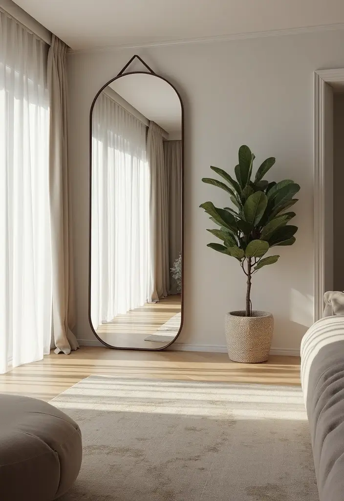 30 Modern Living Room Decor Ideas for a Chic Look - 24. Incorporate Mirrors