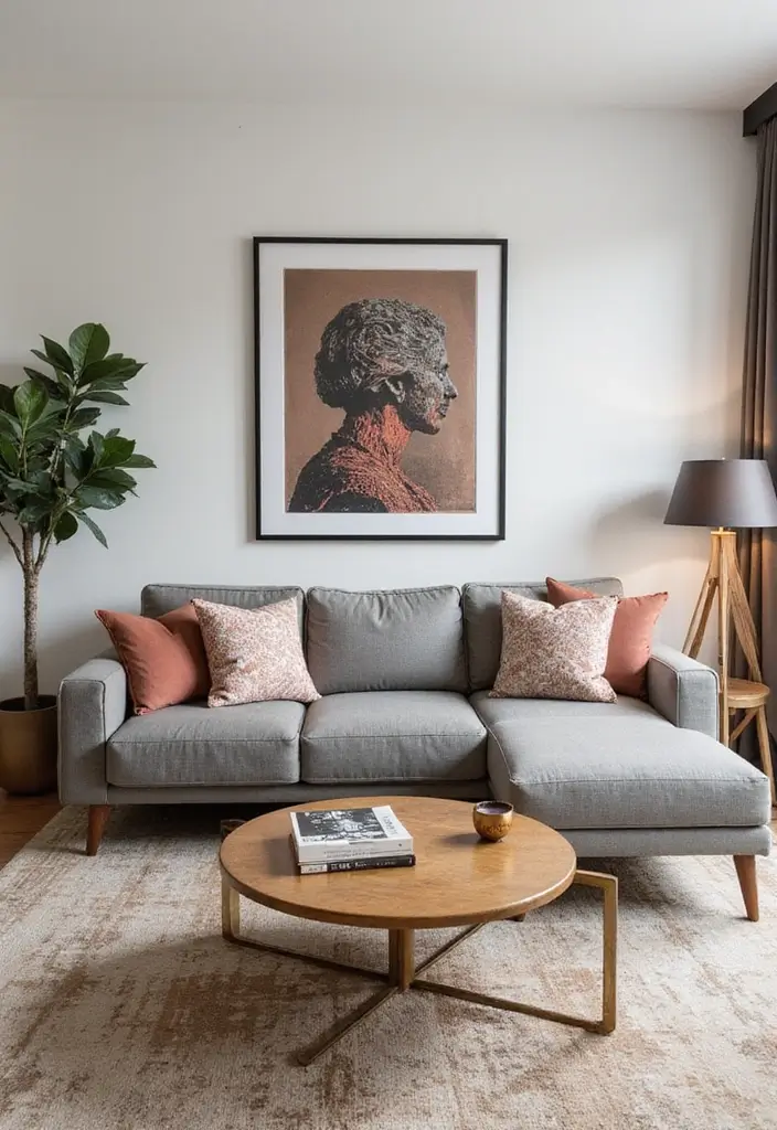 30 Modern Living Room Decor Ideas for a Chic Look - 26. Neutral Backdrops with Bold Features