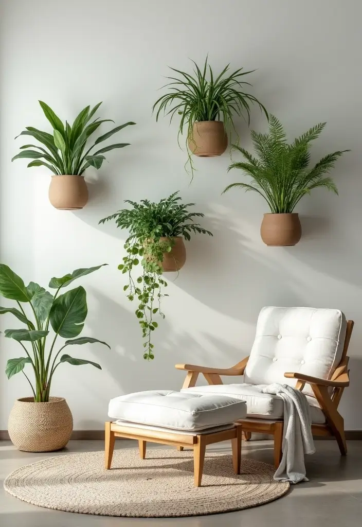 30 Neutral Living Room Decor Ideas for Subtle Elegance - 14. Wall-mounted Planters