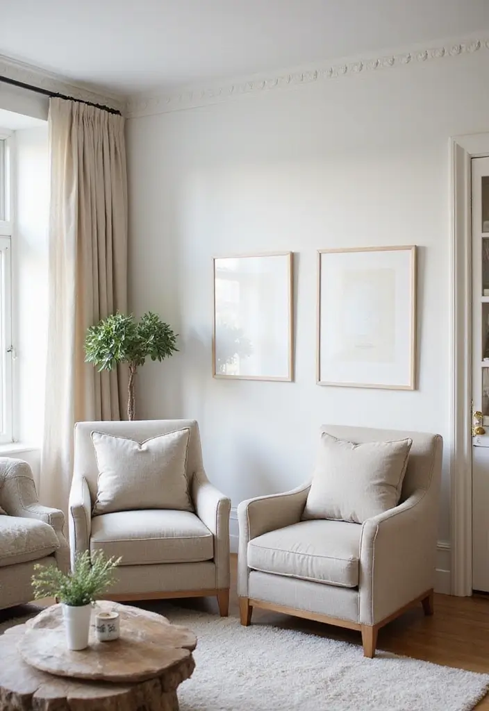 30 Neutral Living Room Decor Ideas for Subtle Elegance - 16. Neutral Accent Chairs