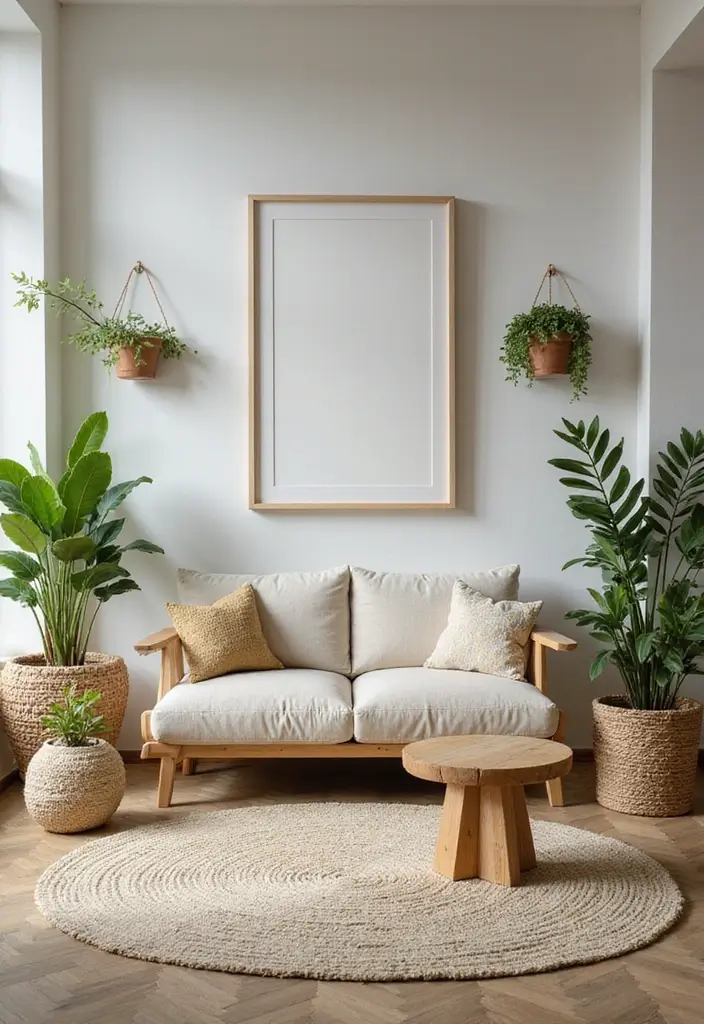 30 Neutral Living Room Decor Ideas for Subtle Elegance - 28. Eco-Friendly Decor