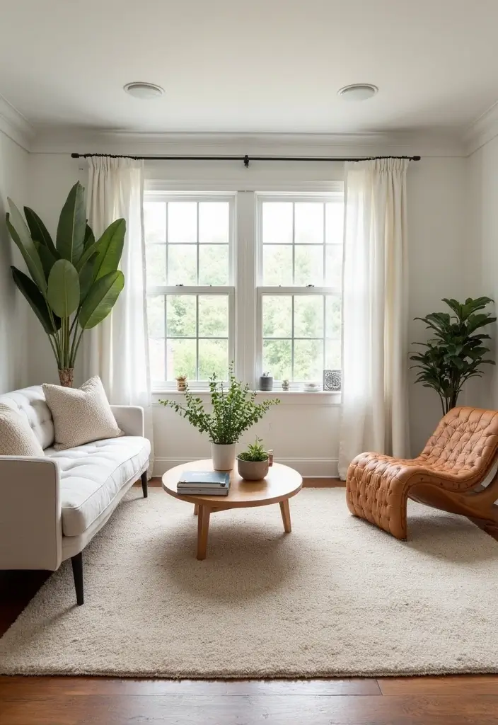 30 Neutral Living Room Decor Ideas for Subtle Elegance - 7. Layered Rugs