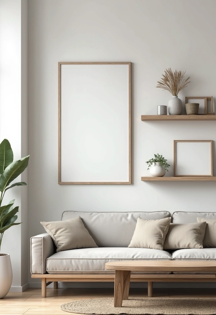 30 Neutral Living Room Decor Ideas for Subtle Elegance - 8. Subtle Wall Decor