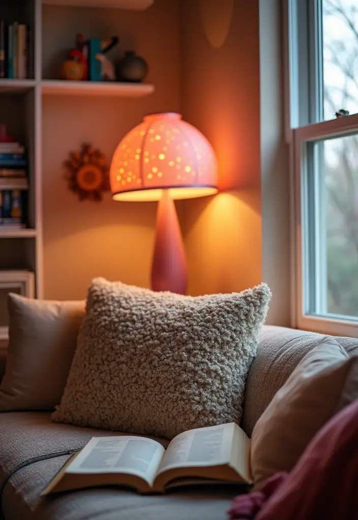 30 Pink Living Room Decor Ideas for a Soft and Playful Look - 9. Quirky Pink Lamps
