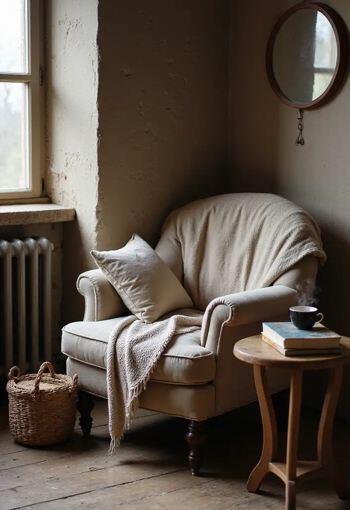 30 Rustic Living Room Decor Ideas for a Country Feel - 10. Cozy Reading Nook
