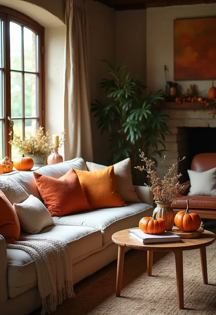 30 Rustic Living Room Decor Ideas for a Country Feel - 16. Seasonal Decor Swaps