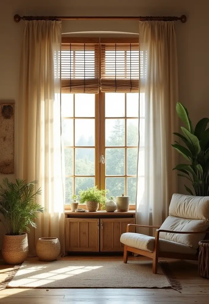 30 Rustic Living Room Decor Ideas for a Country Feel - 18. Rustic Window Treatments