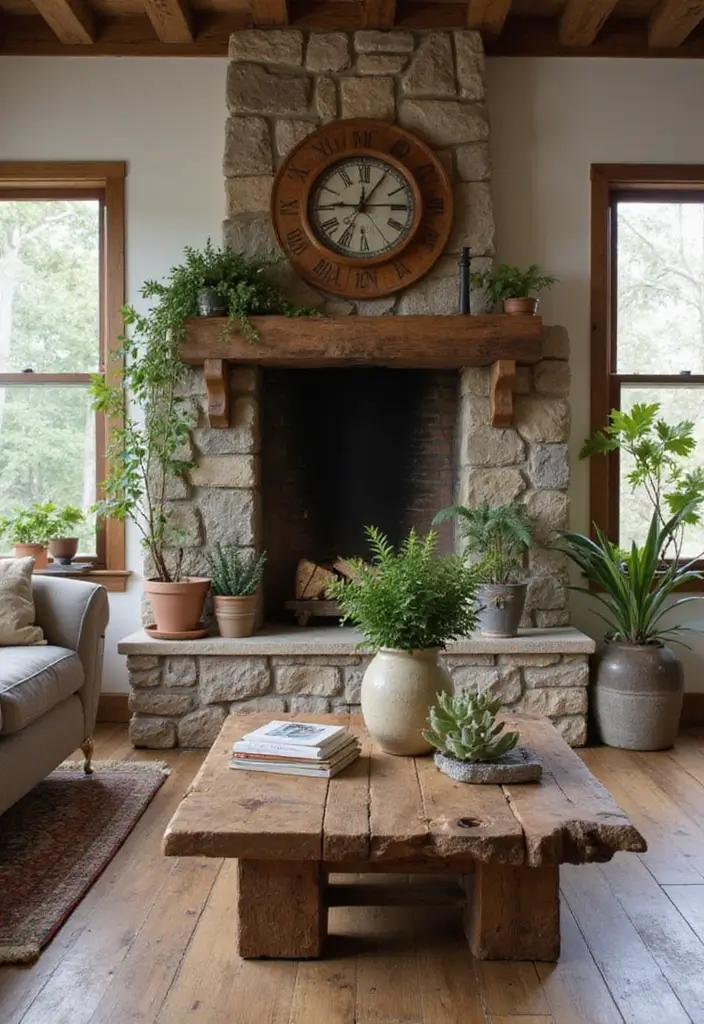 30 Rustic Living Room Decor Ideas for a Country Feel - 6. Natural Elements