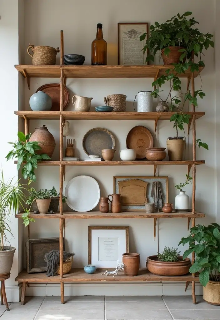 30 Shelf Decor Living Room Ideas for Stylish Displays - 6. Mixing Old and New