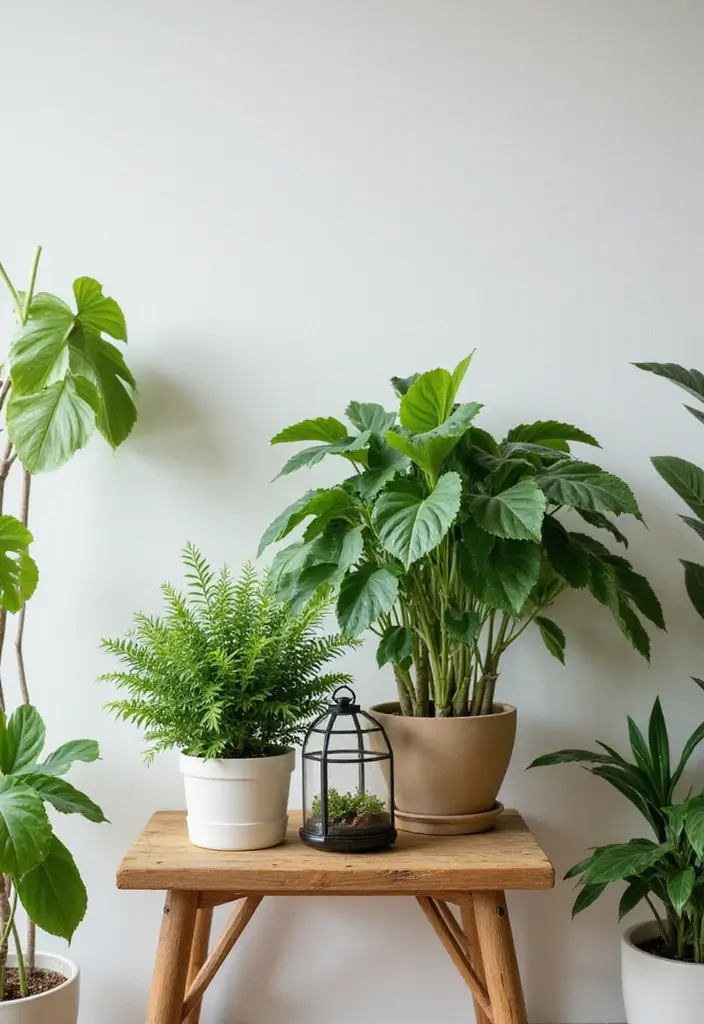 30 Side Table Decor Living Room Ideas for Extra Charm - 10. Botanical Accents