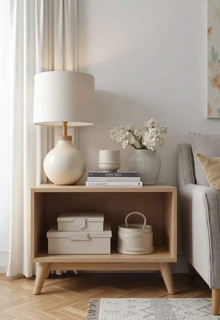 30 Side Table Decor Living Room Ideas for Extra Charm - 13. Functional Yet Stylish