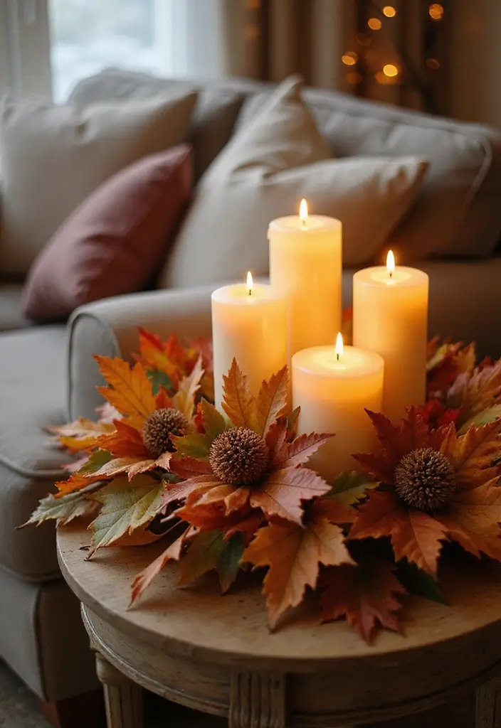 30 Side Table Decor Living Room Ideas for Extra Charm - 18. Seasonal Decor Swaps