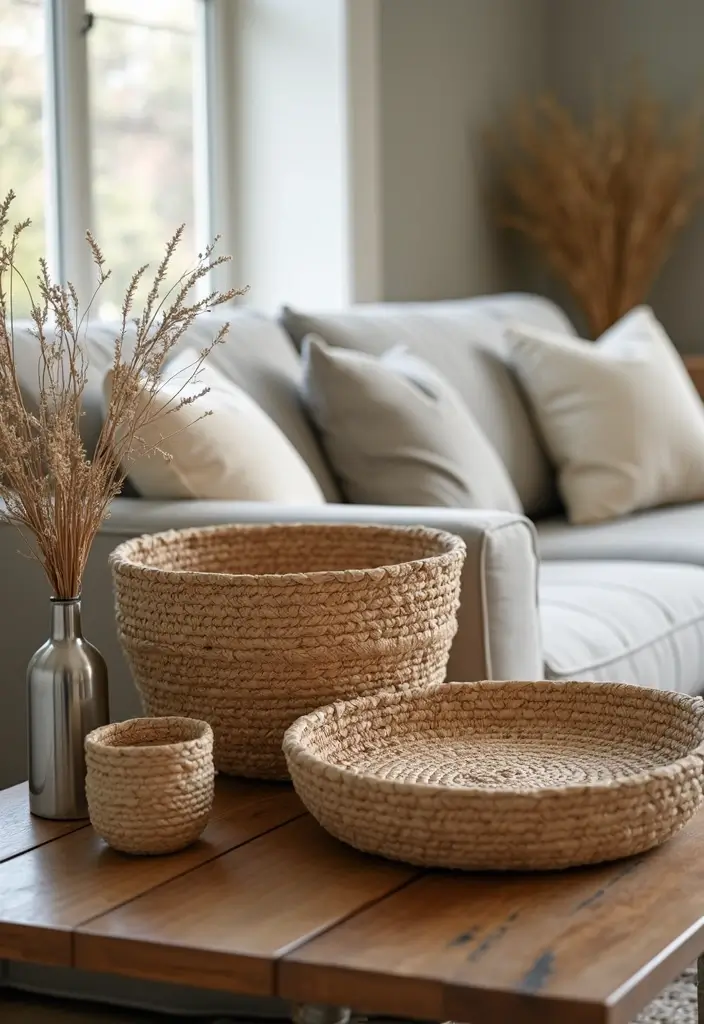 30 Side Table Decor Living Room Ideas for Extra Charm - 23. Layered Textures