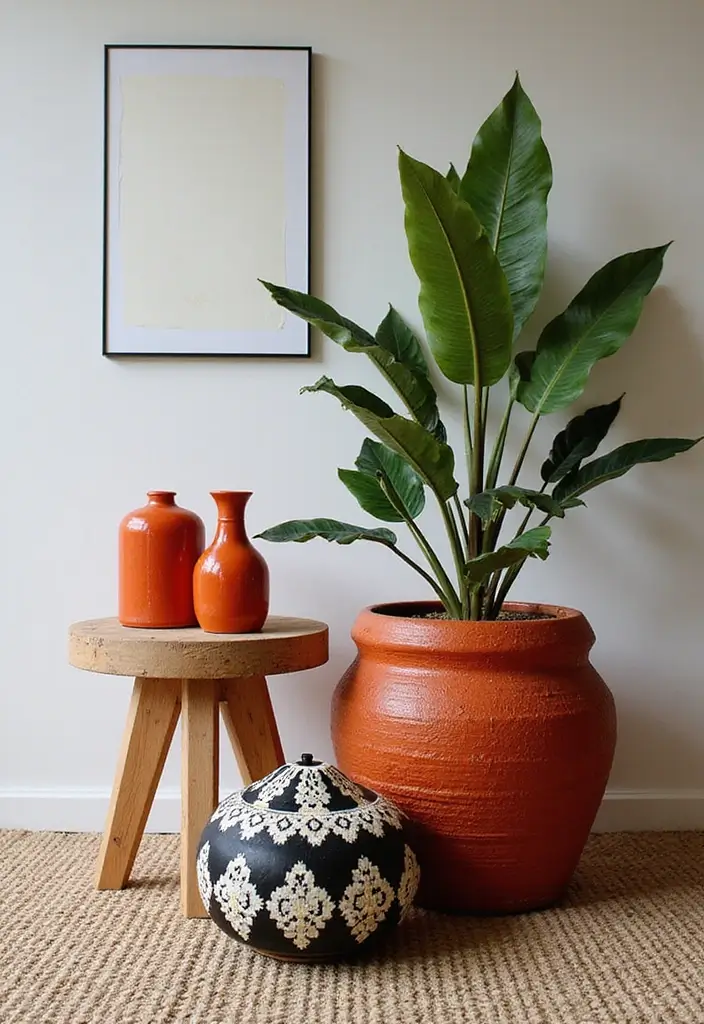 30 Side Table Decor Living Room Ideas for Extra Charm - 28. Bold Patterns