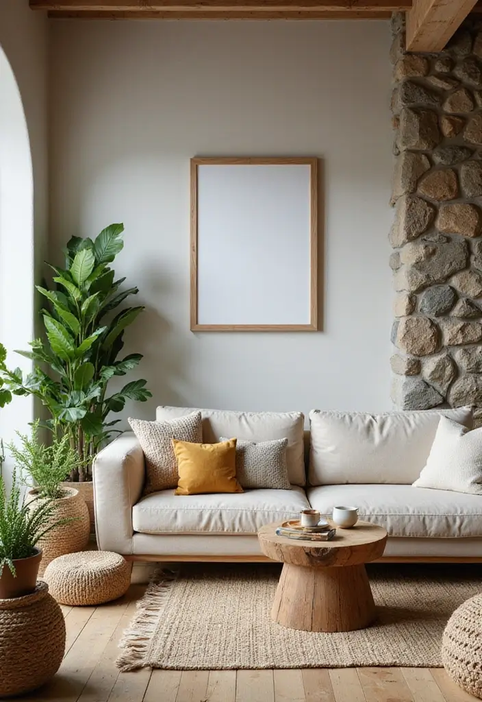 30 Simple Living Room Decor Ideas for Effortless Style - 3. Natural Elements