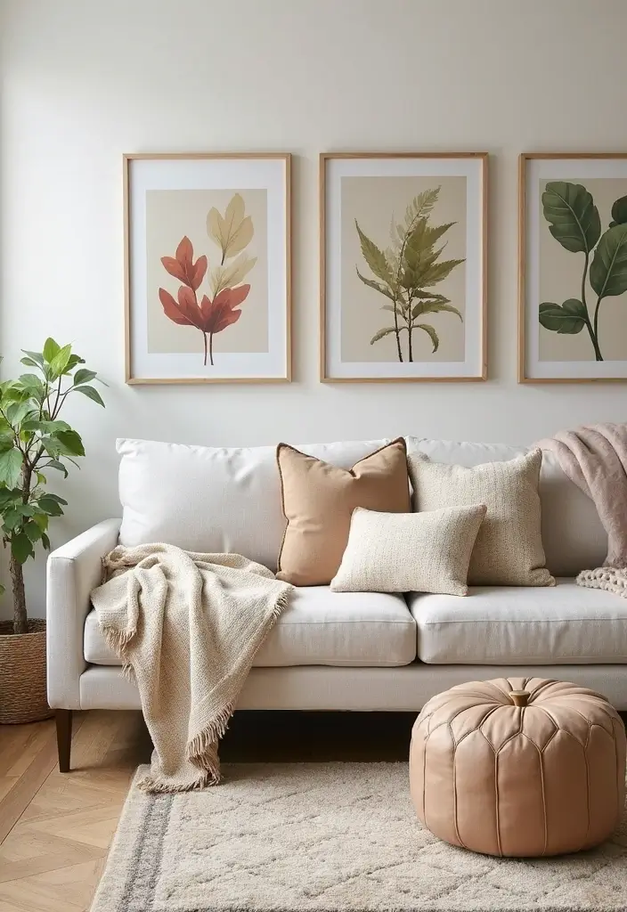 30 Simple Living Room Decor Ideas for Effortless Style - 30. Seasonal Decor Swap