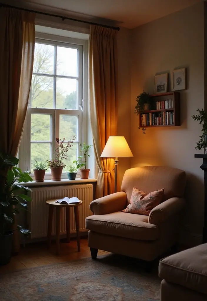 30 Simple Living Room Decor Ideas for Effortless Style - 6. Cozy Reading Nook