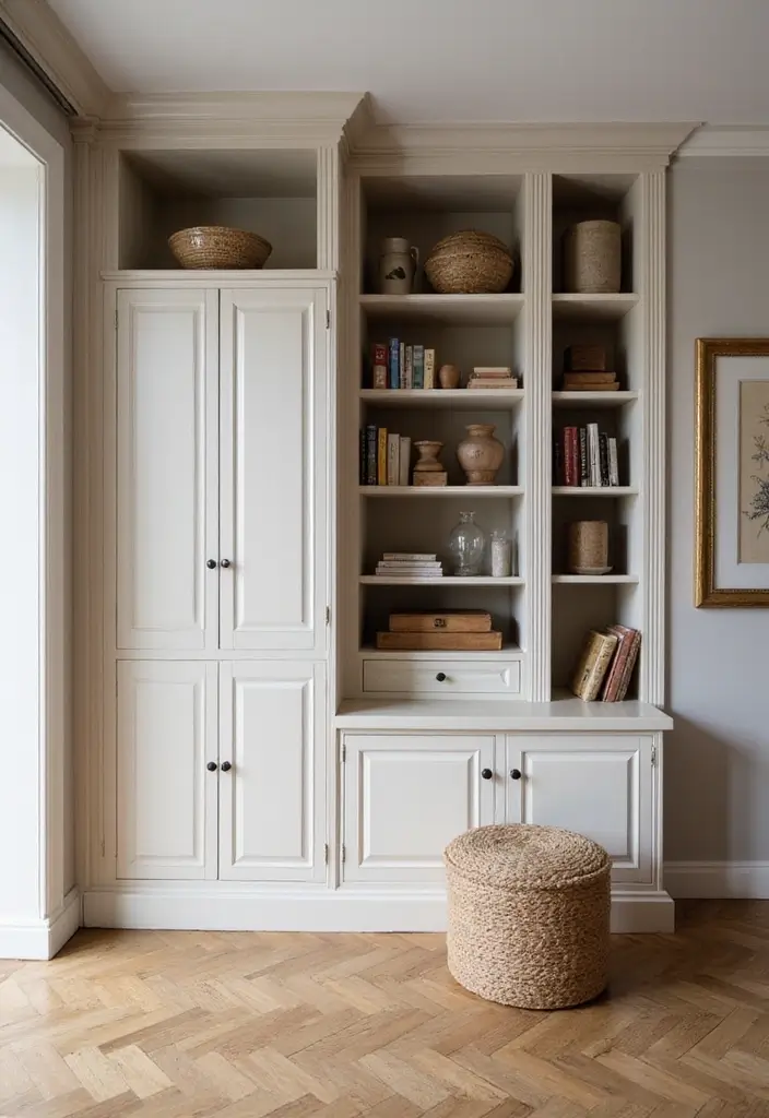 30 Small Living Room Decor Ideas to Maximize Space - 10. Incorporate Built-in Cabinets