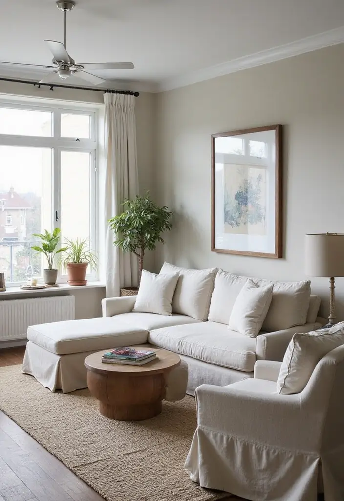 30 Small Living Room Decor Ideas to Maximize Space - 15. Slipcovered Furniture