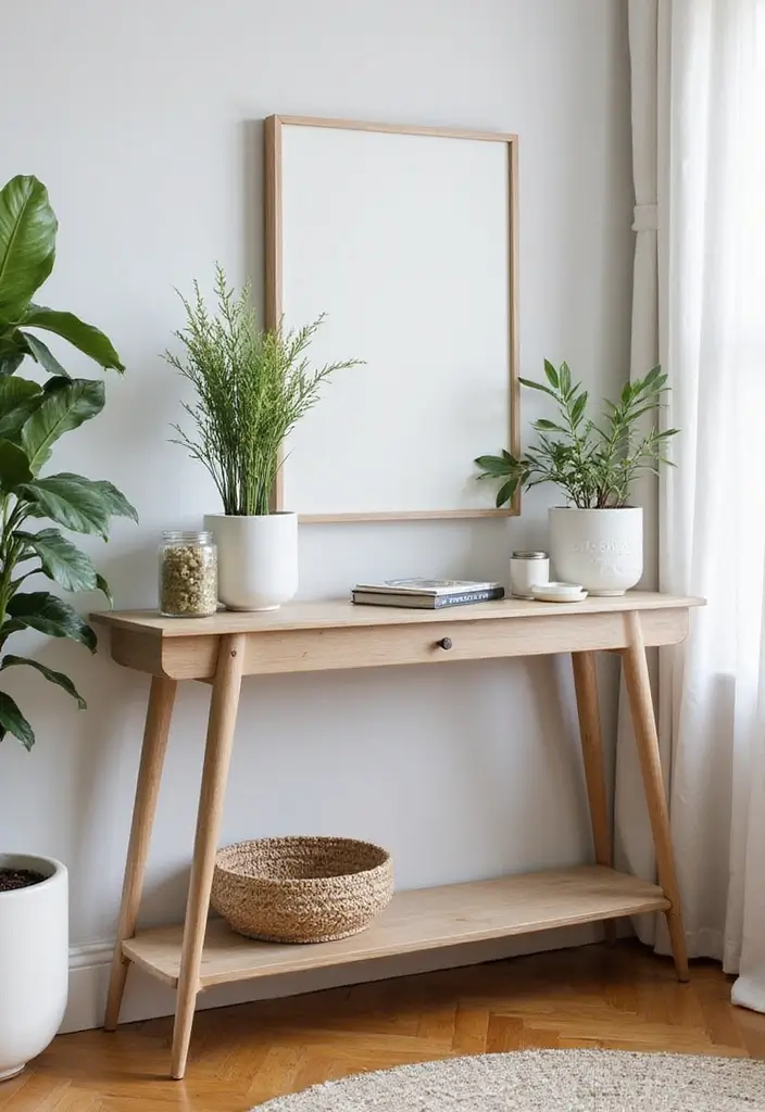 30 Small Living Room Decor Ideas to Maximize Space - 21. Choose a Slim Console Table
