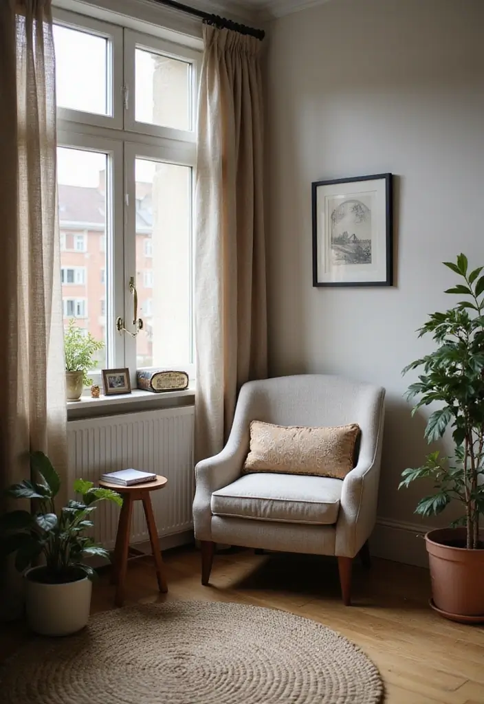 30 Small Living Room Decor Ideas to Maximize Space - 29. Create a Cozy Reading Nook