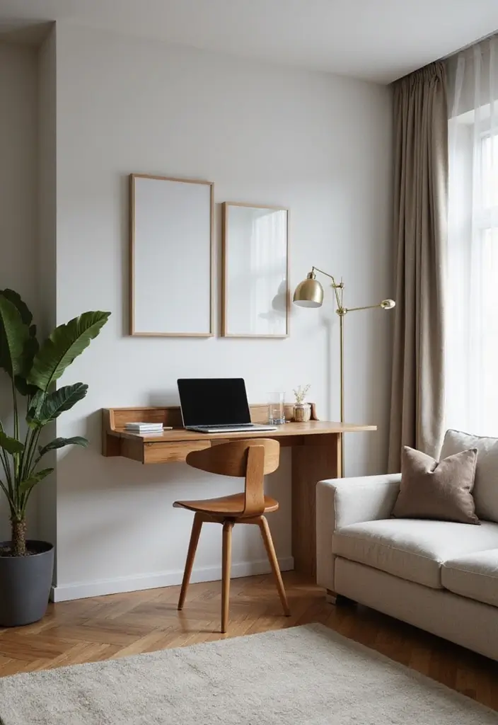 30 Small Living Room Decor Ideas to Maximize Space - 6. Wall-Mounted Desks