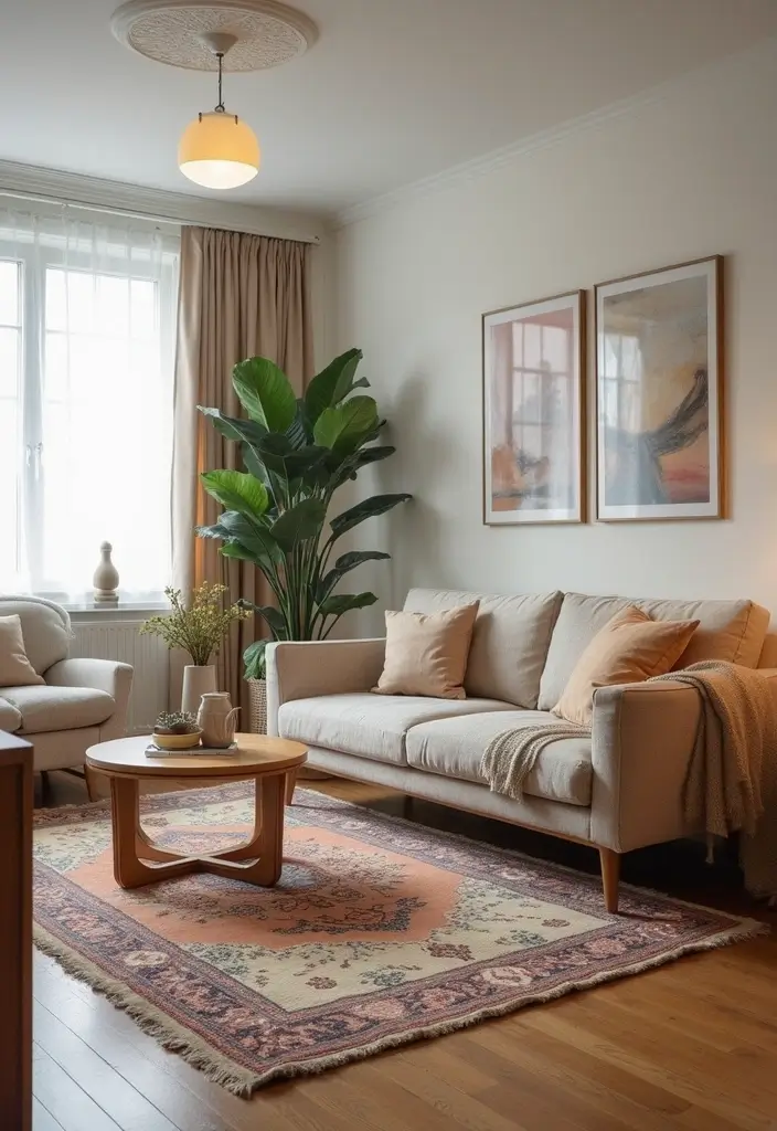 30 Small Living Room Decor Ideas to Maximize Space - 7. Use Area Rugs Strategically