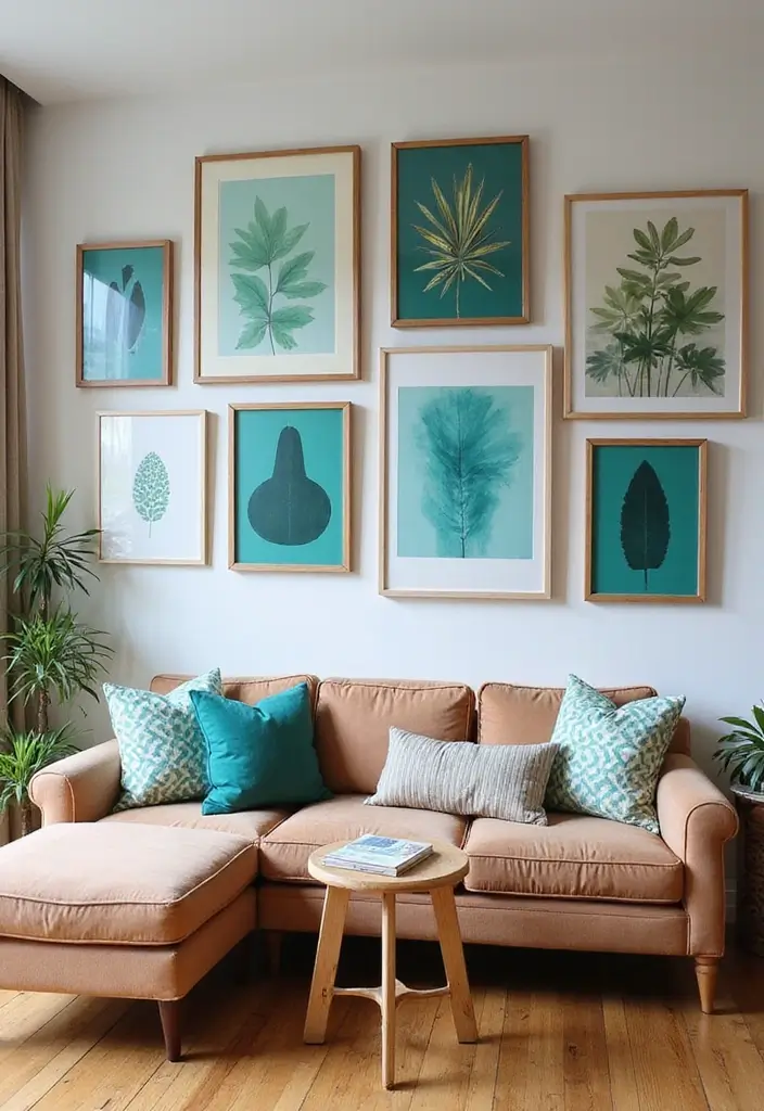 30 Teal Living Room Decor Ideas for a Fresh Feel - 9. Teal Artwork