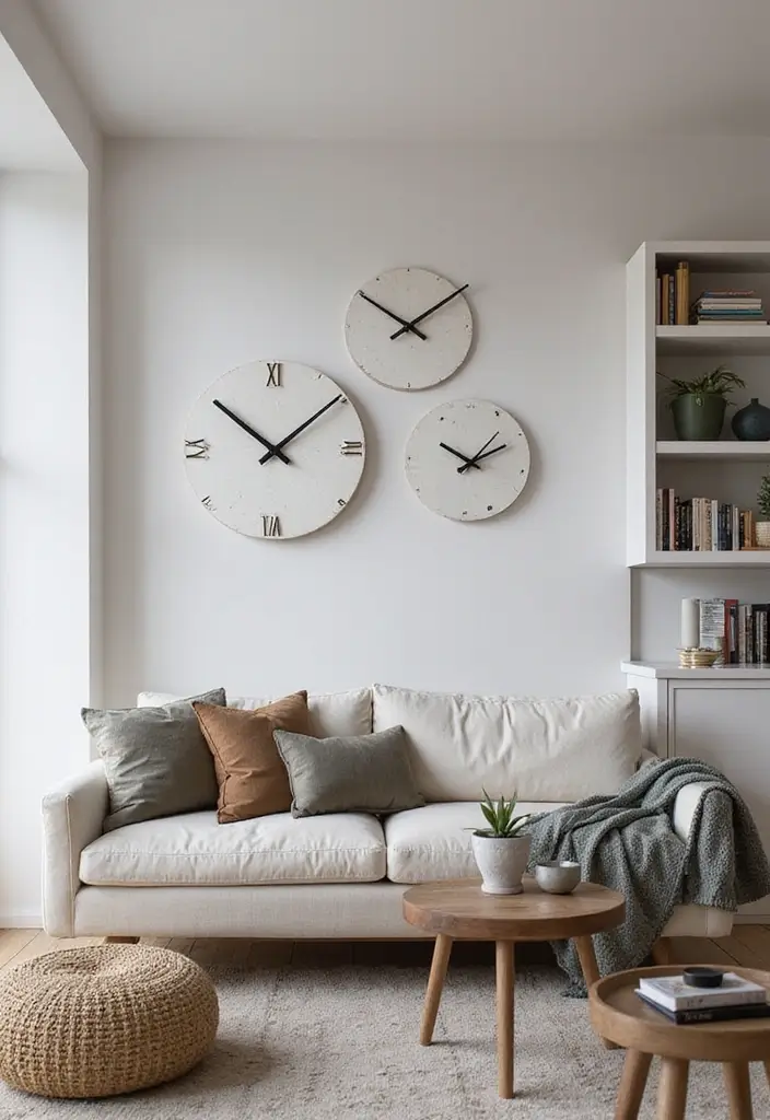 30 Wall Clock Decor Living Room Ideas for Functional Style - 19. Geometric Clock Designs