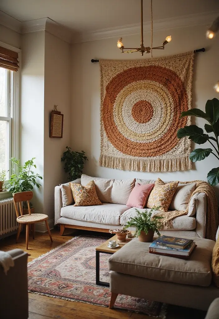 30 Wall Decor Living Room Ideas for a Beautiful Home - 4. Woven Textiles