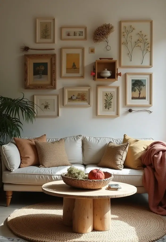 30 Wall Decor Living Room Ideas to Refresh Your Space - 29. Handmade Tableaux