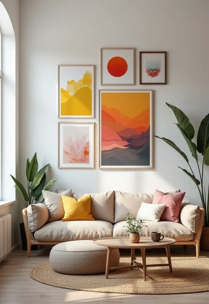 30 Wall Decor Living Room Ideas to Refresh Your Space - 3. Eco-Friendly Canvas Prints